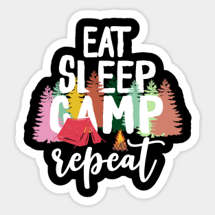 Eat sleep camp repeat Sticker